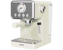 Jocca Espresso Coffee Maker 2709 – 1400 W – 15 bar – Manometer & melkopschuimer – Retro design – Crème