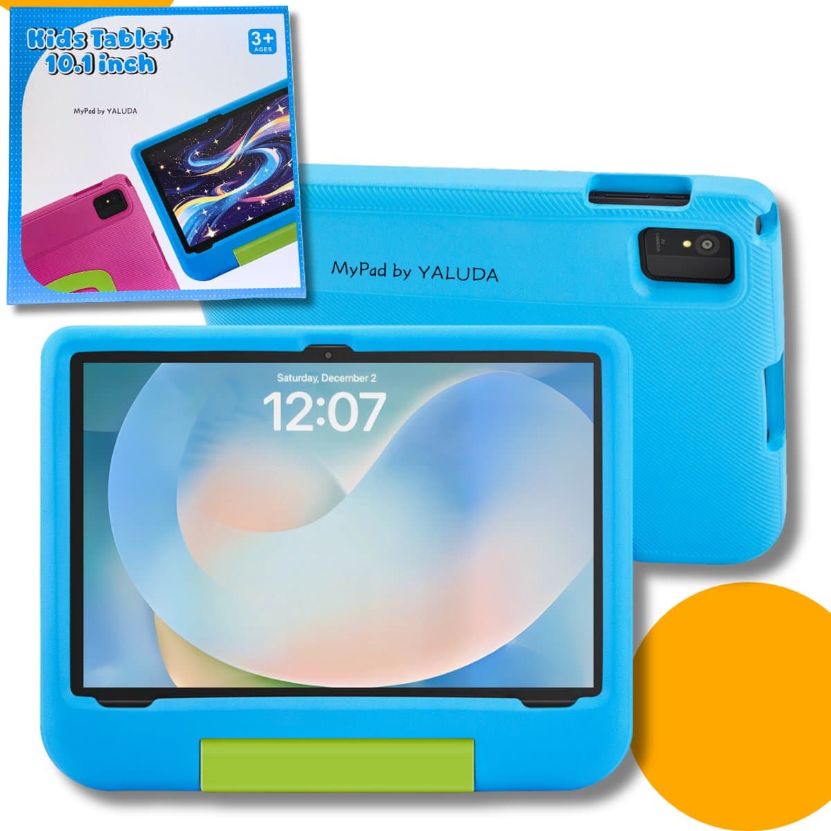 MyPad Yaluda Kindertablet PRO MAX - 8GB RAM - 64+512 GB - Android 15 - Snelle 10.1 Inch Kindertablet - Vanaf 3 Jaar - Perfect Voor School - Ouderlijk Toezicht - Ook Voor Volwassenen - 360° Sterk Beschermhoes - Blauw — afbeelding 1