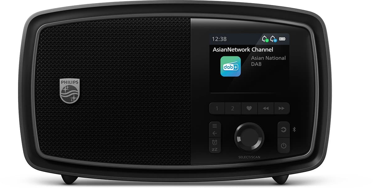 PHILIPS CENTURY RANGE - The Janet - TAV2000DB - FM- DAB+ radio - draagbaar - hoofdtelefoon aansluiting - klassiek design - 20 voorkeurszenders - modern kleurenscherm - dubbele alarmen en sleeptimer - zwart — afbeelding 1