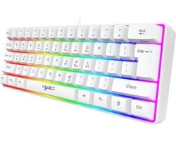 HXSJ V700 - Bedrade Gaming Toetsenbord - RGB - 61keys - QWERTY Toetsenborden - Wit