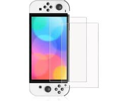 YONO Screenprotector geschikt voor Nintendo Switch OLED - Gehard Glas - Krasbestendig - Anti Vingerafdruk - Accessoires - 2 Stuks