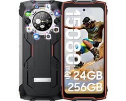 Blackview BV9300 Pro - Robuuste Smartphone - 24GB RAM - 256GB - 15080mAh - 120Hz 6.7" FHD - Dual 4G LTE - 64MP+32MP - IP68 Waterdicht - 1.32" Achterkant Dsiplay - NFC - GPS - Oranje