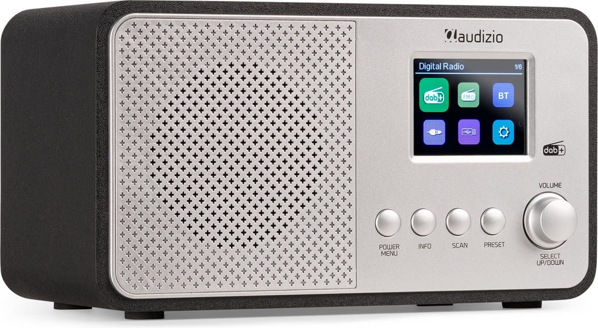 DAB radio - Audizio Avio DAB radio met Bluetooth - DAB+ - FM - USB - 20 voorkeurszender - Zilver — afbeelding 1