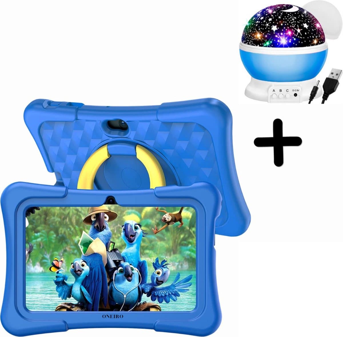 Oneiro Kindertablet KIDSPLAY 7 inch BLAUW - Kindertablet vanaf 3 jaar - Ouder Control App - Beschermhoes - Android 11 – 3000 Mah Batterij - Roze — afbeelding 1