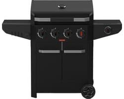 Barbecook Luca 412 gasbarbecue met kast en zijbrander zwart 145.4x60.3x112.3cm