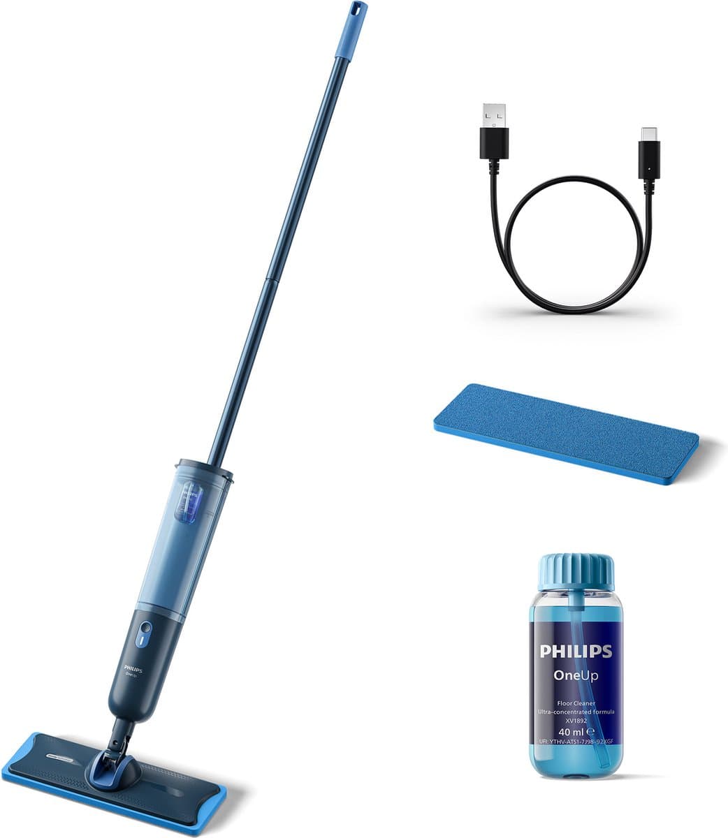 Philips OneUp Elektrische Dweil 3000 series XV3101/01 - Dweilsysteem - Vloerreiniger - Vuil water opzuigen - 1 stand - 50min dweilen - Geen emmer nodig — afbeelding 1