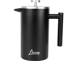 Leccur French Press Koffiemaker - Cafetière Dubbelwandig - RVS 1 liter