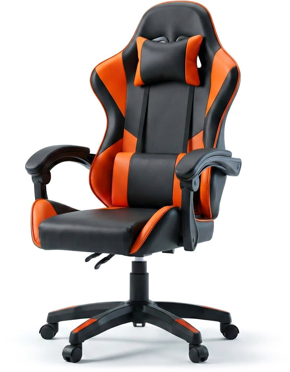 Gaming Stoel – Comfortabele Gamer Chair – Zwart/Rood – Verstelbaar — afbeelding 1