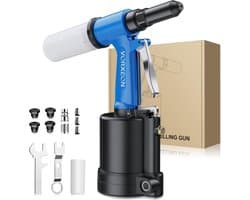 Compressed Air Rivet Gun Set Blind Rivet Gun Tool Rivet Gun 1408KGF with 4 Nozzles (2.4mm 3.2mm 4mm 4.8mm) Air Rivet - ShopVlot