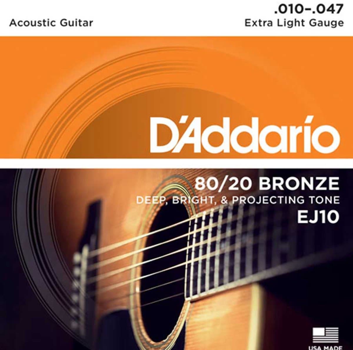D'Addario EJ10 Snaren voor Akoestische Gitaar (10-47) Extra Light — afbeelding 1