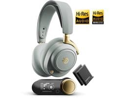 Steelseries Arctis Nova Elite - Hi-Res Wireless Certified Gaming Headset - PC, PlayStation, Xbox & Switch - Sage & Gold