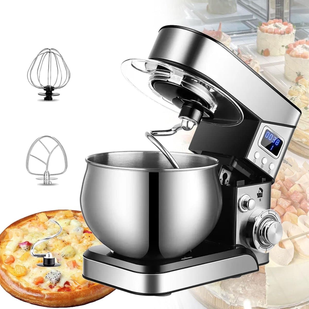 Keukenmachine - Mixer - Bakken en Koken - Elektronische Timer - 5.5 Liter - Zwart — afbeelding 1