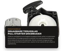 Pull Starter Universeel - Draagbare Terugslag - Grasmaaiers/Bushcutters - Montage - Afstand Bevestigingsgaten 67mm - Lengte Touw 85cm - Startmechanisme