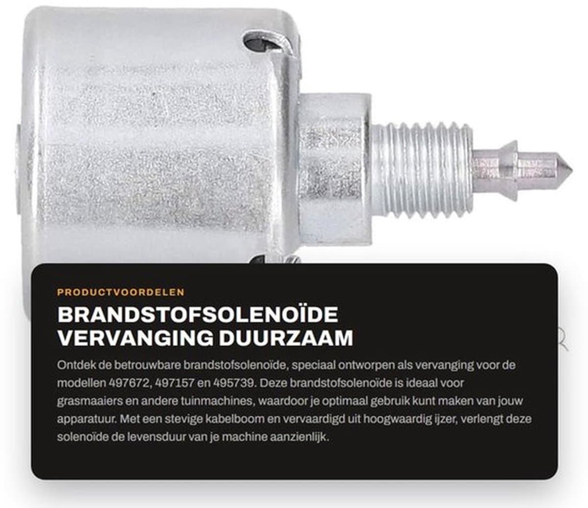Brandstofsolenoïde vervanging 692734 - Duurzaam - Kabelboom - Betrouwbare accessoires - Geschikt voor 497672/497157/495739 - Hoogwaardig ijzermateriaal - Brandstofklep — afbeelding 1