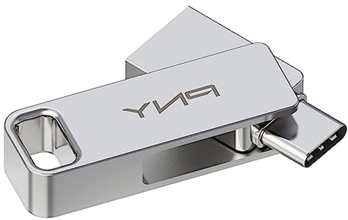 Dual USB Stick - Geheugenstick Type-C - Bestanden Overzetten - Dubbele Aansluiting - 128GB - Metaal — afbeelding 1