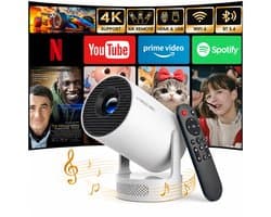 Magcubic® HY300pro Beamer Mini Smart Projector –4K Draagbare Beamers-Native Full HD - 290 ANSI Lumen Home Cinema- Laserprojector Thuisbioscoop- Auto Keystone- iOS&Android 14-Google Playstore&Netflix– WiFi 6 & Bluetooth 5.4