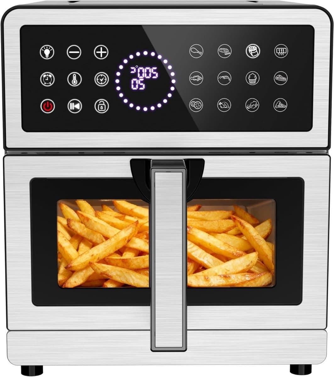 Airfryer - Heteluchtfriteuse - Gezond Frituren - Grote Capaciteit - 8 Liter - Zilver — afbeelding 1