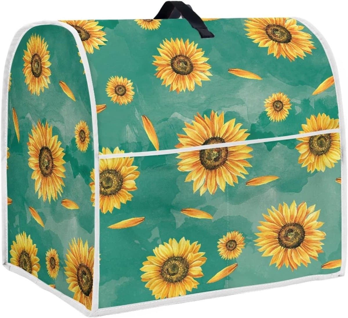 Keukenmachine Cover - Apparaat Beschermhoes - Keuken Organiseren - Met Handige Opbergzak - Tot 44cm Hoog - Zonnebloem Groen — afbeelding 1