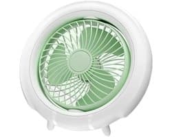 Tafelventilator - Tafelventilator draadloos - Draagbare oscillerende ventilator - 180 graden automatische oscillatie - Drie snelheidsstanden - Stil ontwerp - Met nachtlampje - Kan aan de muur worden gemonteerd of op een bureau worden geplaatst