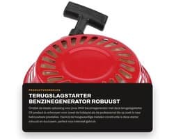 Terugslagstarter voor 2KW 168F Benzinegenerator - Hoogwaardig Metaal - Eenvoudige Installatie - Schokbestendig - Laag Geluidsniveau - Inclusief Schroeven - Startmotor