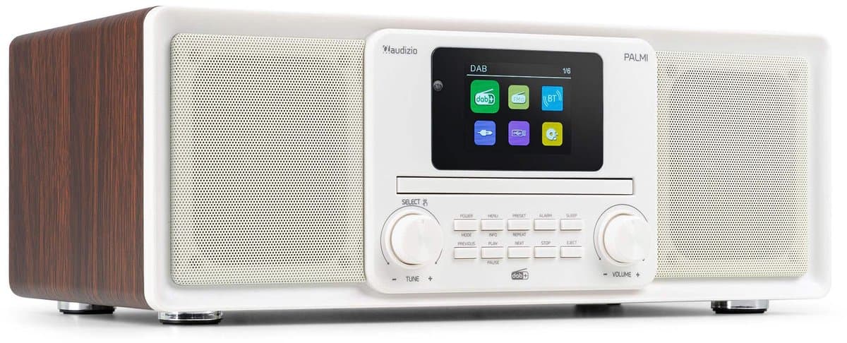 DAB radio - Audizio Palmi - Radio met cd speler - Bluetooth radio - FM, DAB+ en USB - Wit — afbeelding 1