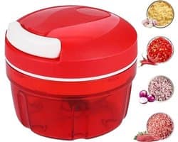 Groente- en uienhakker, handmatige keukenmachine van 300 ml, huishoudelijke hakmolen met trekkoord, vleesmolen, keukenaccessoire.