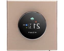 Slimme WiFi Thermostaat - Temperatuurregelaar Huis - Energie Besparen - TFT Display - 86x86mm - Zilver