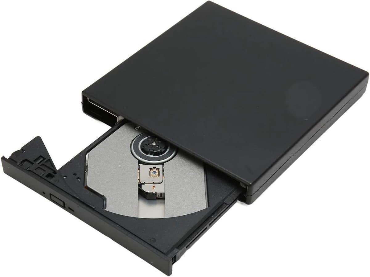 Externe DVD-Drive - Cd-brander - Bestanden Archiveren - Schokbestendig Ontwerp - 19x16x5 cm - Zwart — afbeelding 1