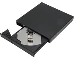 Externe DVD-Drive - Cd-brander - Bestanden Archiveren - Schokbestendig Ontwerp - 19x16x5 cm - Zwart