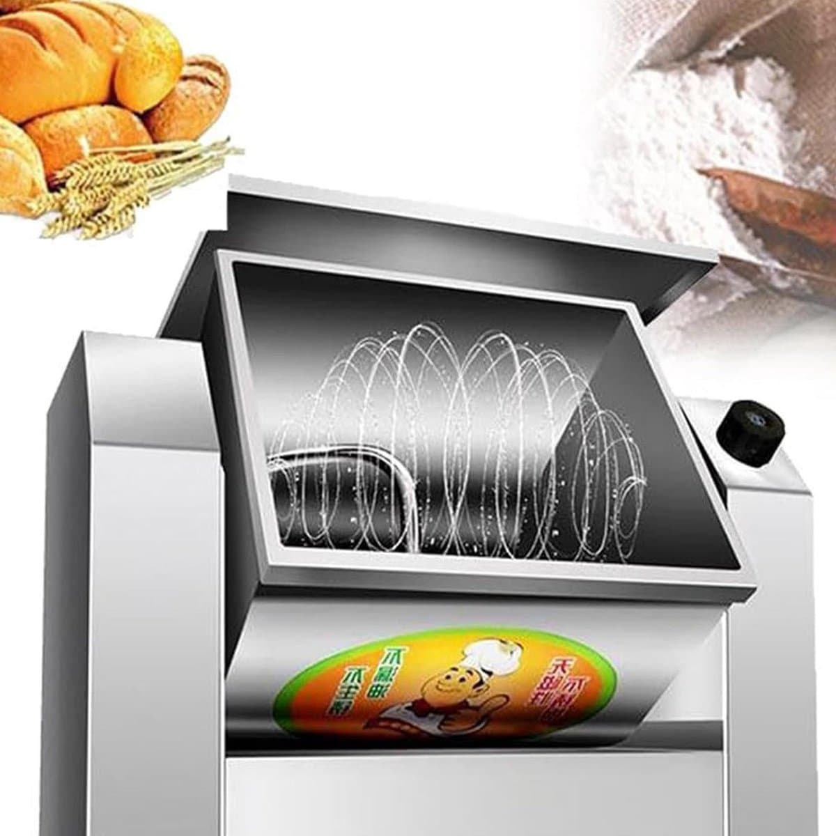 Deegmixer - Kneedmachine Keukenmixer - Bakken Thuis - Roestvrij Staal - 3 kg - Zilver — afbeelding 1
