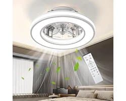 Thuys - Plafondventilator met LED Verlichting - 46 cm - Dimbaar - Afstandsbediening - 6 Snelheden - RGB & 3 Lichtkleuren - Zomer/Winterfunctie - Wit