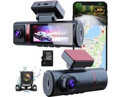 4K Dashcam - Auto Camera - Verkeersveiligheid Vastleggen - 3-in-1 Opname - 3.5 inch Scherm - Zwart