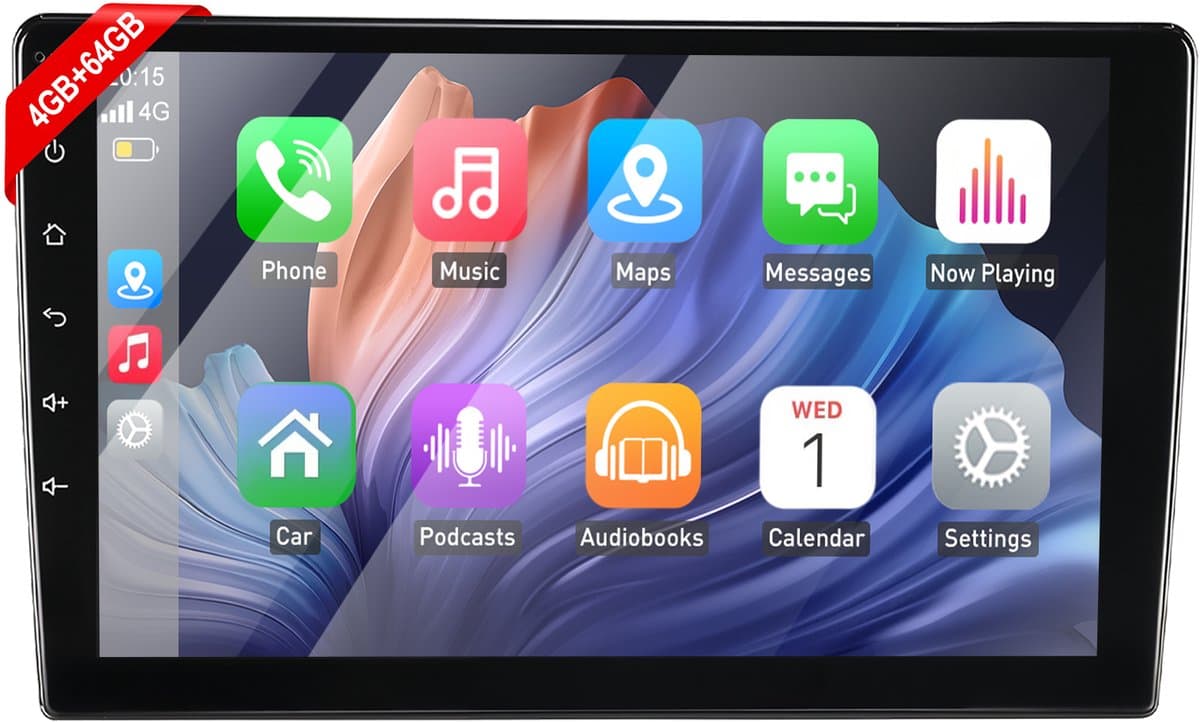 ESSGOO Autoradio 2 Din - 4+64GB - Android 15 - 10.1 Inch - Carplay — afbeelding 1