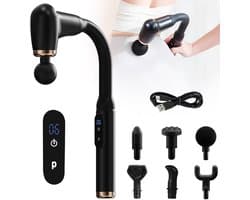 Massagepistool Met Verlengstuk - Rug- En Nekmassageapparaat - 6 Massagekoppen En 3 Standen - Spiermassagepistool