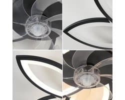 Riserva Plafondventilator met LED Verlichting Zwart - 85W - 9562lm - 3000-6500K - Dimbaar - Moderne Ventilatorlamp