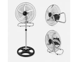 Umarko - 3-in-1 Stille Statiefventilator 65W Turbo - Hoogteverstelbaar - Wandmontage - 50 cm