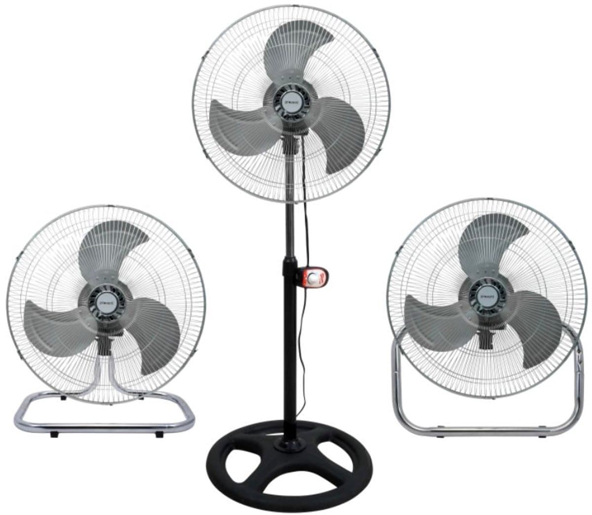 Equalize Ventilator 3 in 1 - 80 watt - Industrial - Zeer Krachtige Ventilator - Statief, ophangen of neerzetten - Kop van 45cm - RVS - — afbeelding 1