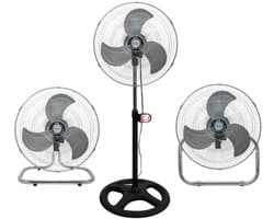 Equalize Ventilator 3 in 1 - 80 watt - Industrial - Zeer Krachtige Ventilator - Statief, ophangen of neerzetten - Kop van 45cm - RVS -