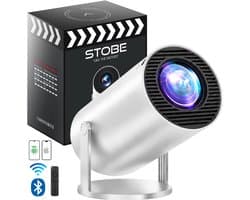 STOBE LIKE THE MOVIES - Mini Beamer thuisbioscoop - Alles-in-één Smart TV Projector - Draagbaar - 4K Support - Full HD - WIFI - Bluetooth - Geschikt voor Apple & Android streaming- Gsm beamer- Smart beamer - Plafond beamer