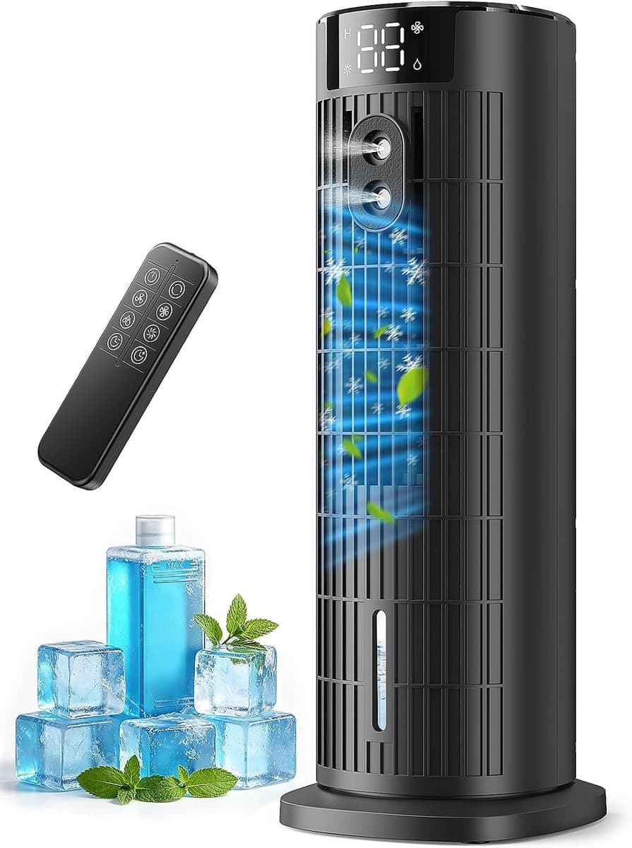 Mobiele Luchtkoeler – Stil 30dB – Oscillatie 90 Graden – Timer – Afstandsbediening — afbeelding 1