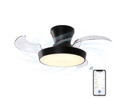 Evolar Smart Plafondventilator met Verlichting en WiFi - 71 cm -Stille Plafondlamp met Ventilator - Dimbaar Warm Wit Licht (LED) - EVO-CF3050BWW