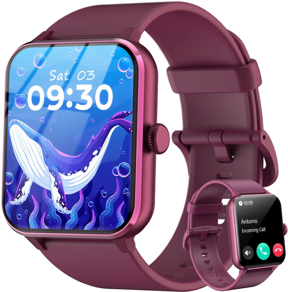 Blackview Smartwatch Heren & Dames met Bluetooth - R50 - Sporthorloge - Stappenteller & Hartslagmeter - SOS - Paars — afbeelding 1