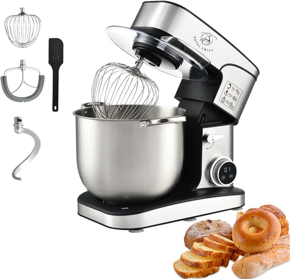 Keukenmachine - Keukenrobot - Bakken en Koken - Krachtige 2800W Motor - 12 Liter Kom - Zilver — afbeelding 1
