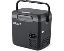 Draagbare autokoelbox van 18 liter – Koelkast met compressoraandrijving (-20 tot 20 °C) – Energieverbruik <30 W – Stille werking (45 dB) – – LED-display, licht van gewicht – Ideaal voor vrachtwagens, kamperen, reizen en thuisgebruik