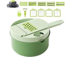 Groentesnijder Hakmolen - Keukenmachine Rasp - Maaltijden Voorbereiden - 16-in-1 Multifunctioneel - 20x20x13 cm - Grijs