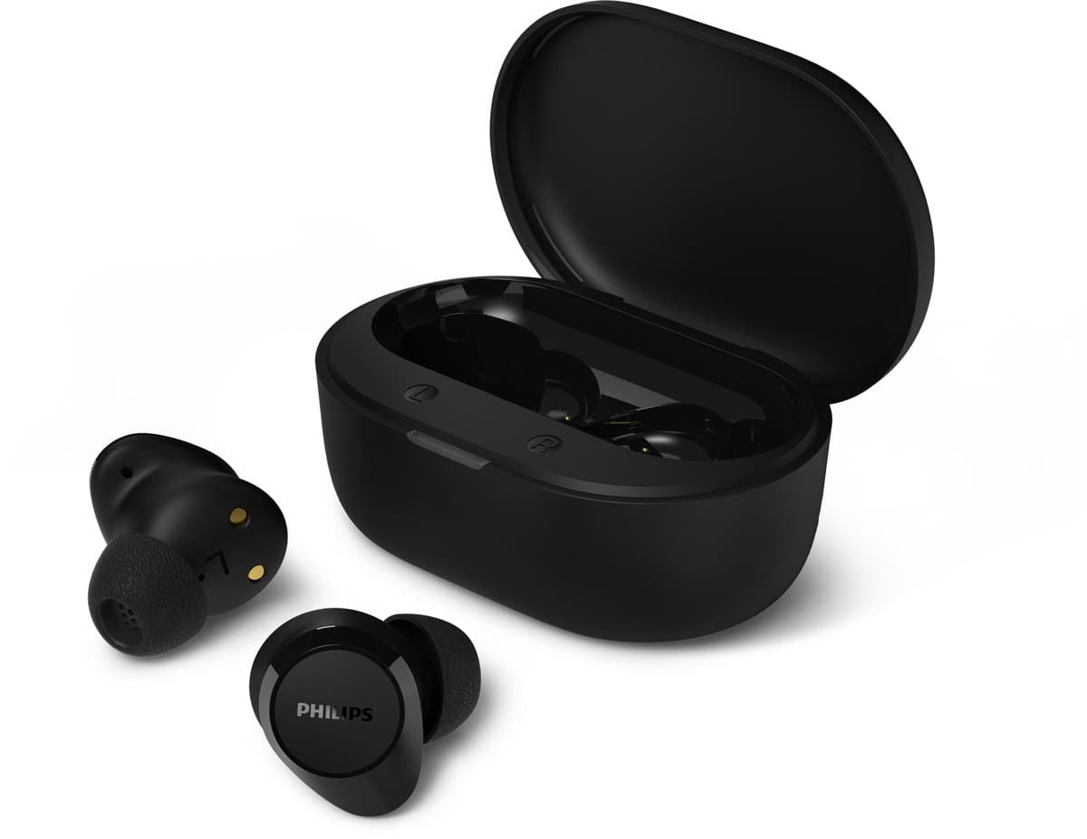 PHILIPS TAT1300BK - True Wireless Oordopjes - Bluetooth 6.0 - Tot 24 Uur Batterijduur - IPX4 Waterbestendig - Zwart — afbeelding 1