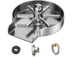 Glazen Spoeler - Flessenreiniger Kopjesreiniger - Snel Glazen Wassen - 360 Graden Rotatie - G3/8" - Zilver