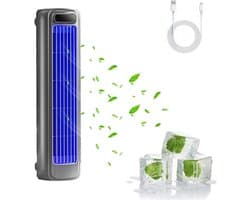 Luchtkoeler - Draagbare airconditioner -3 in 1 mini Mobiele airco - Stille draagbare airconditioner met 3 snelheden - Bladloze verticale luchtcirculatie - Ruimtegrijsr