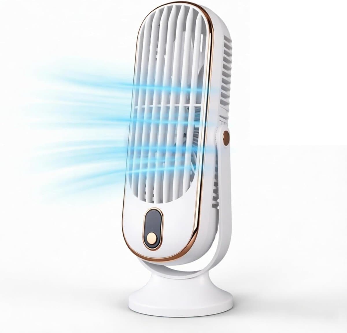 Bureau Torenventilator - Wit - 5 Snelheden - Ultra Stil 22dB - USB Voeding - Turbo Luchtstroom - Afneembare Bladen - Draagbaar - Geschikt voor Kantoor - Slaapkamer en Buiten — afbeelding 1