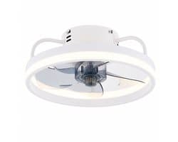 Zerova Plafond Ventilator met LED verlichting - Ventilator lamp plafond - Luchtkoeler - 3 lichtkleuren - 6 snelheden - Wit